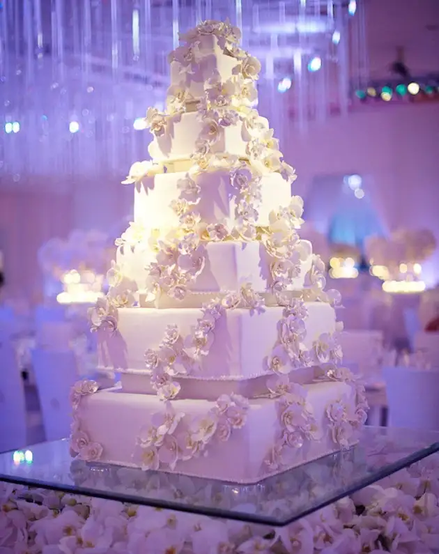 Wedding cake square design 60 photos - Vianawedding.com