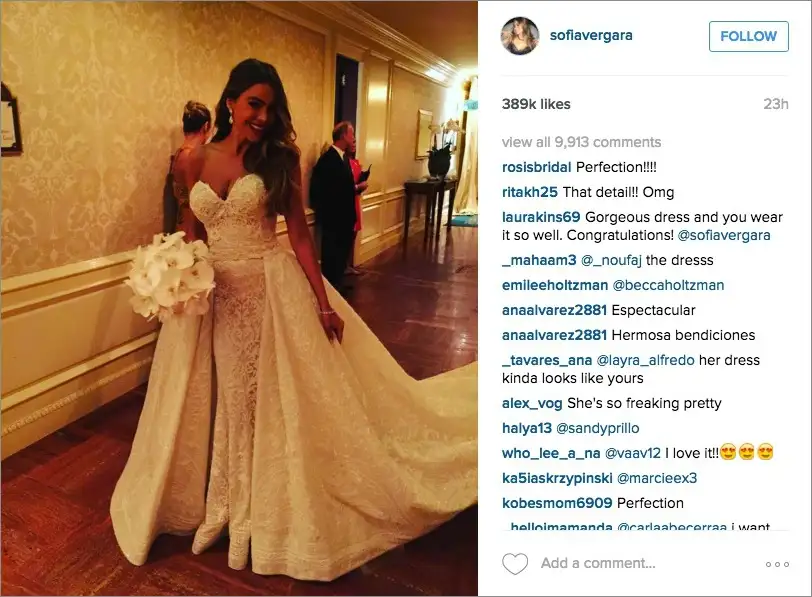 Sofia vergara wedding dress discount
