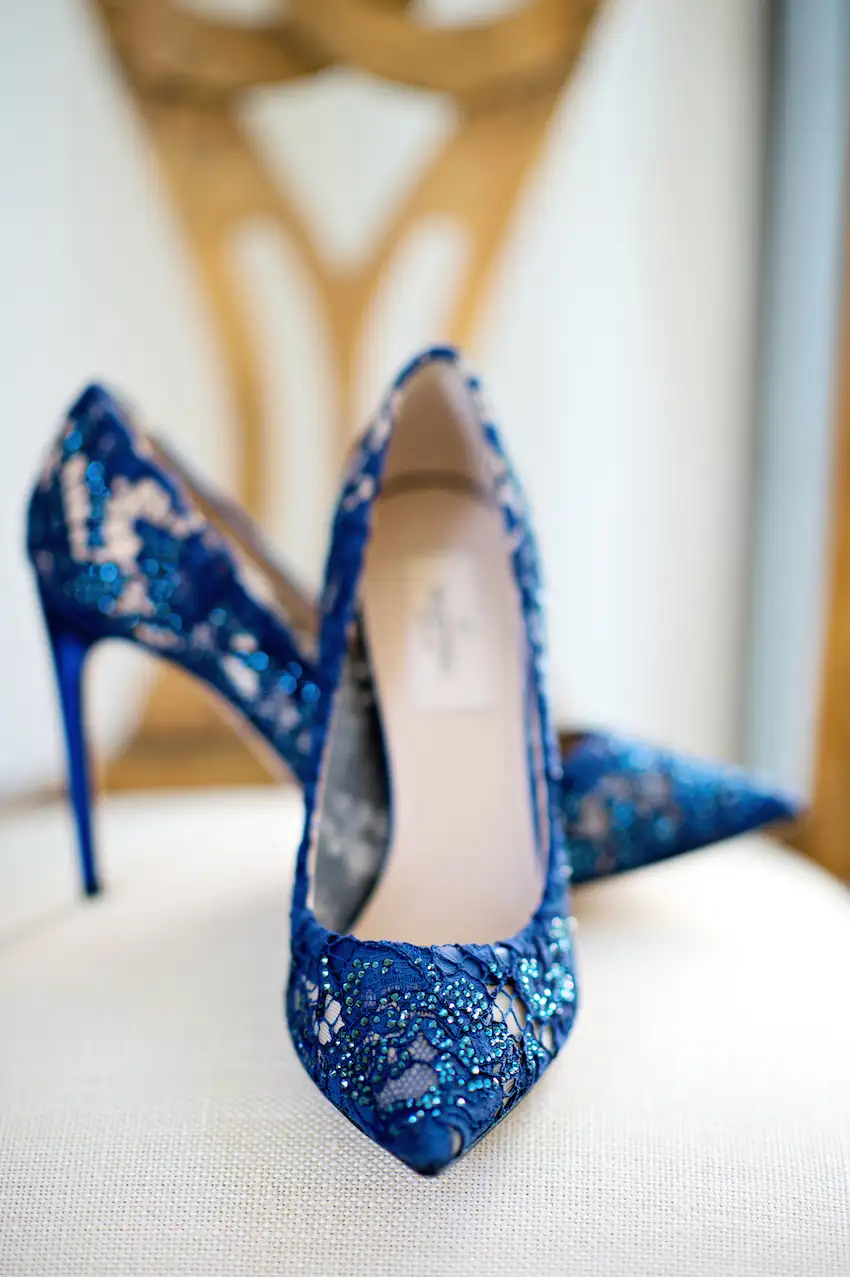 blue lace wedding shoes