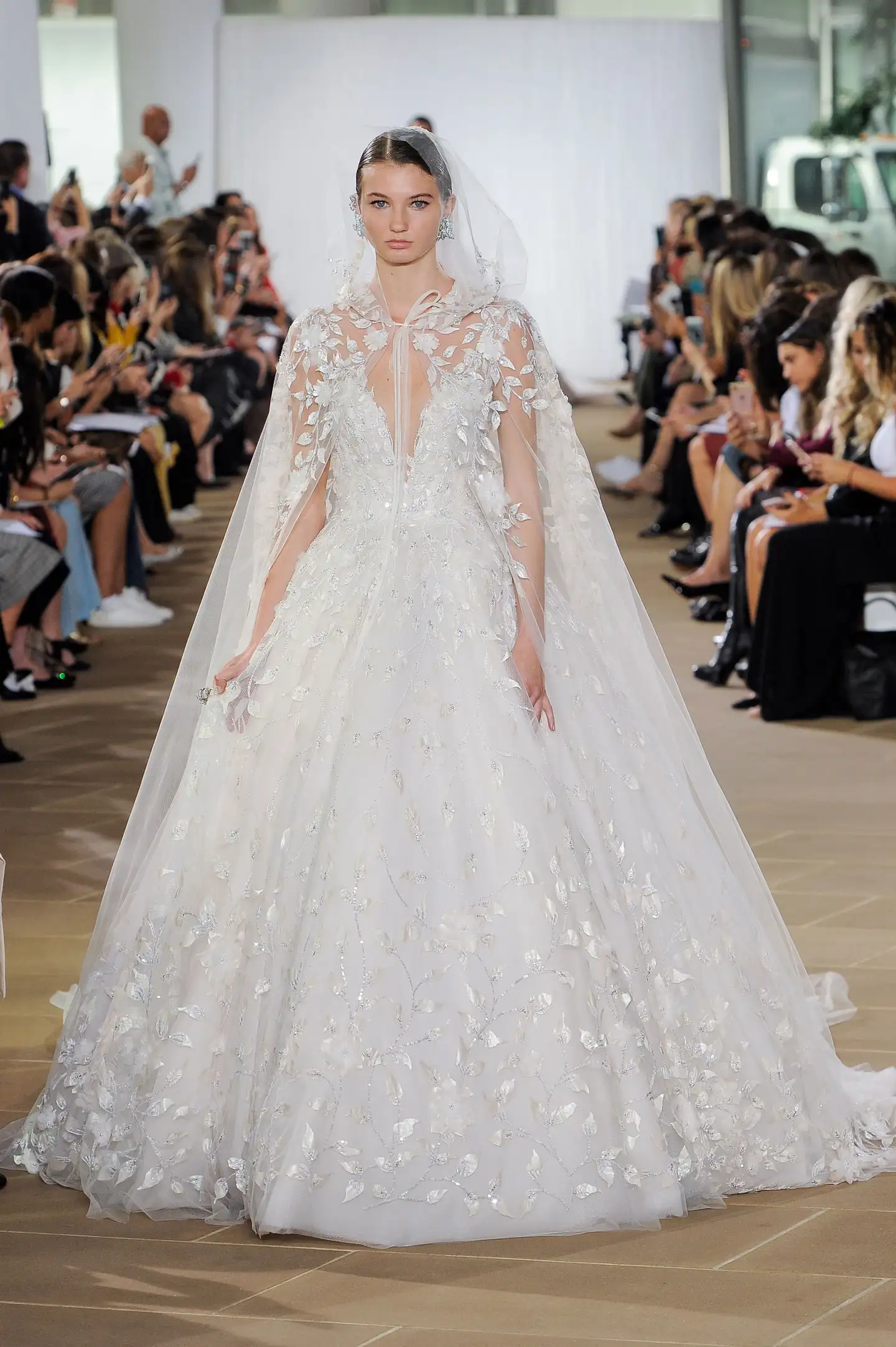 Wedding dress with hooded cape outlet