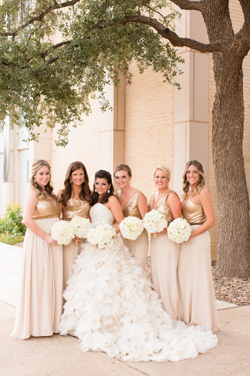 7 Dresses for Your Bridesmaids in Shimmering Gold