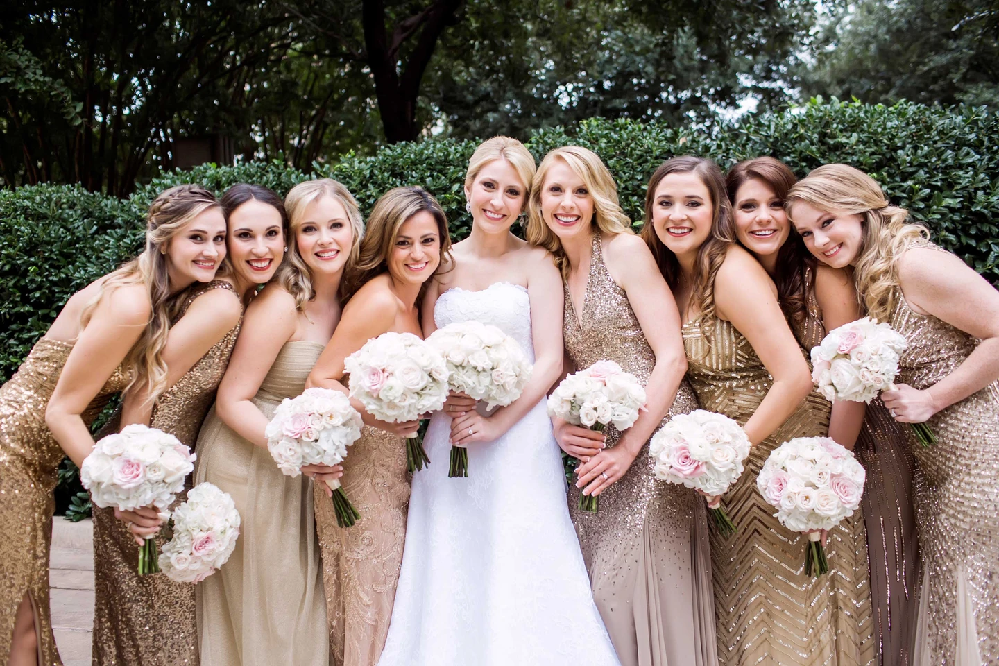 7 Dresses for Your Bridesmaids in Shimmering Gold