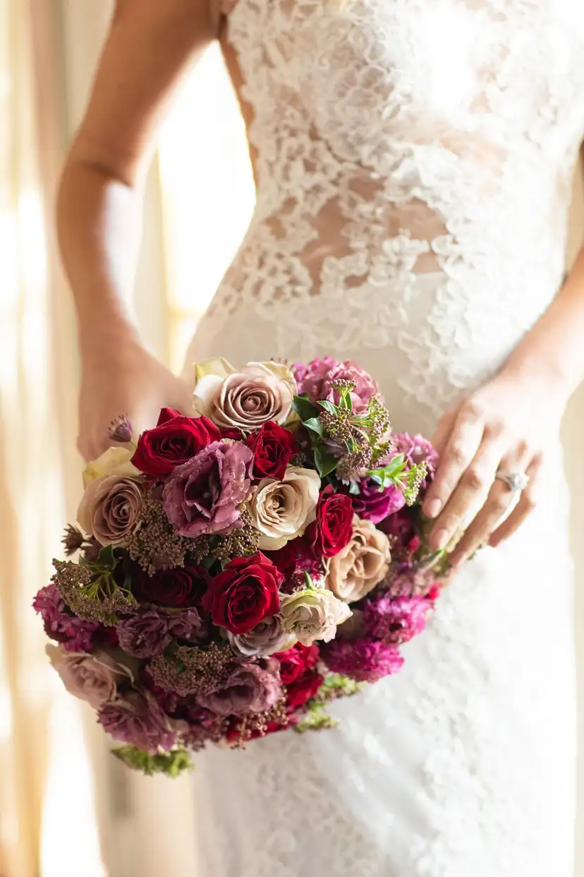 Outdoor Ceremony + Tent Reception Featuring Unique Décor in Jewel Tones