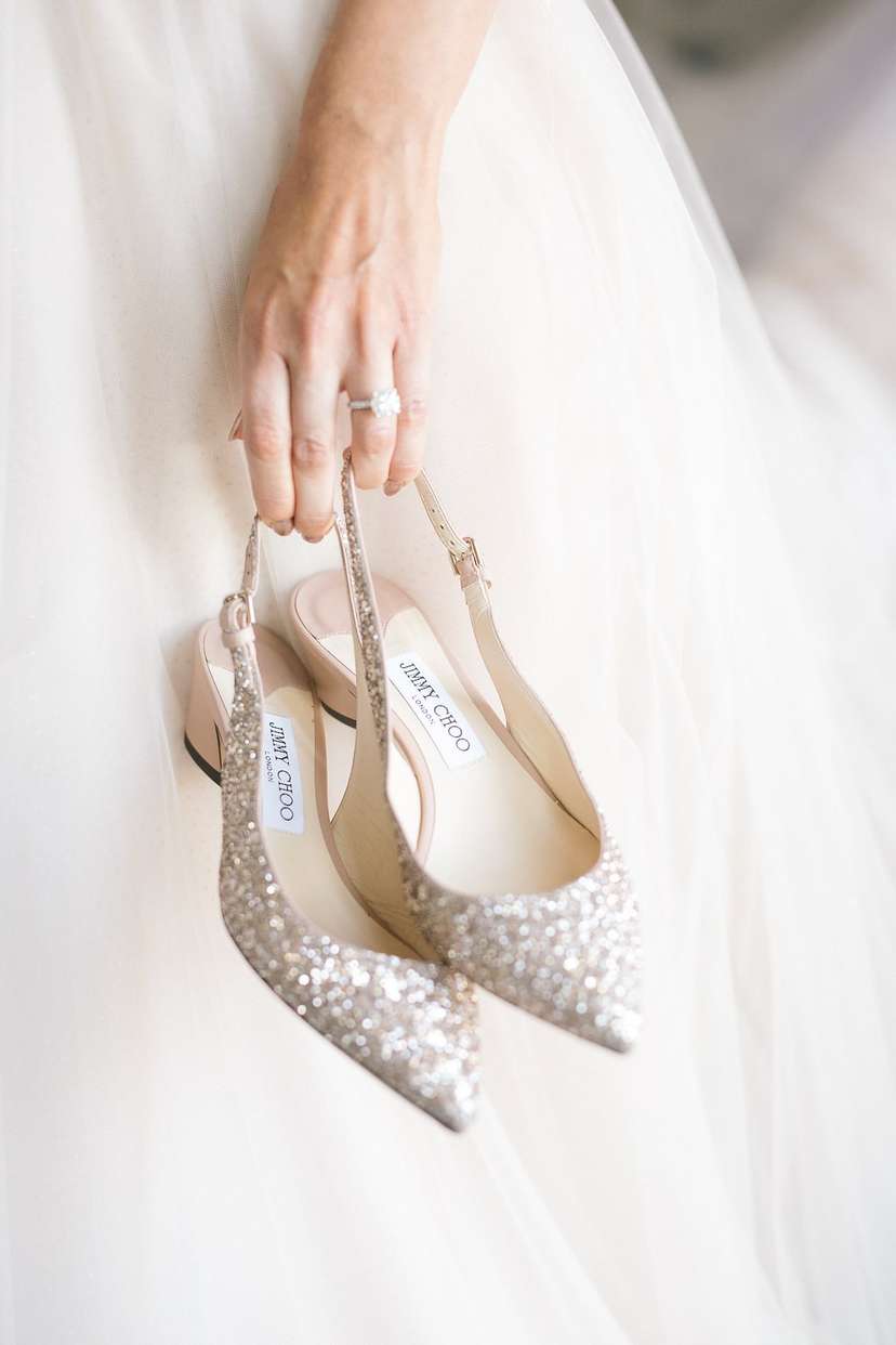 Glitter Slingback Wedding Shoes