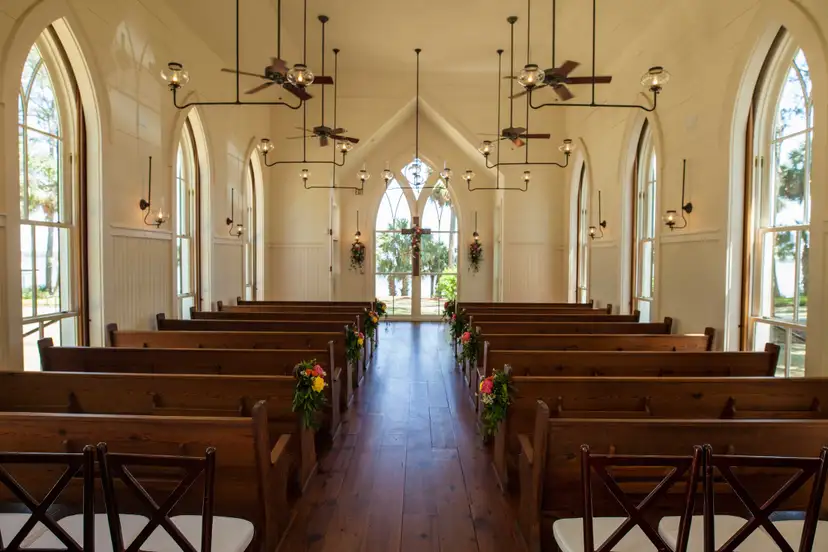 Simple Chapel Ceremony Décor